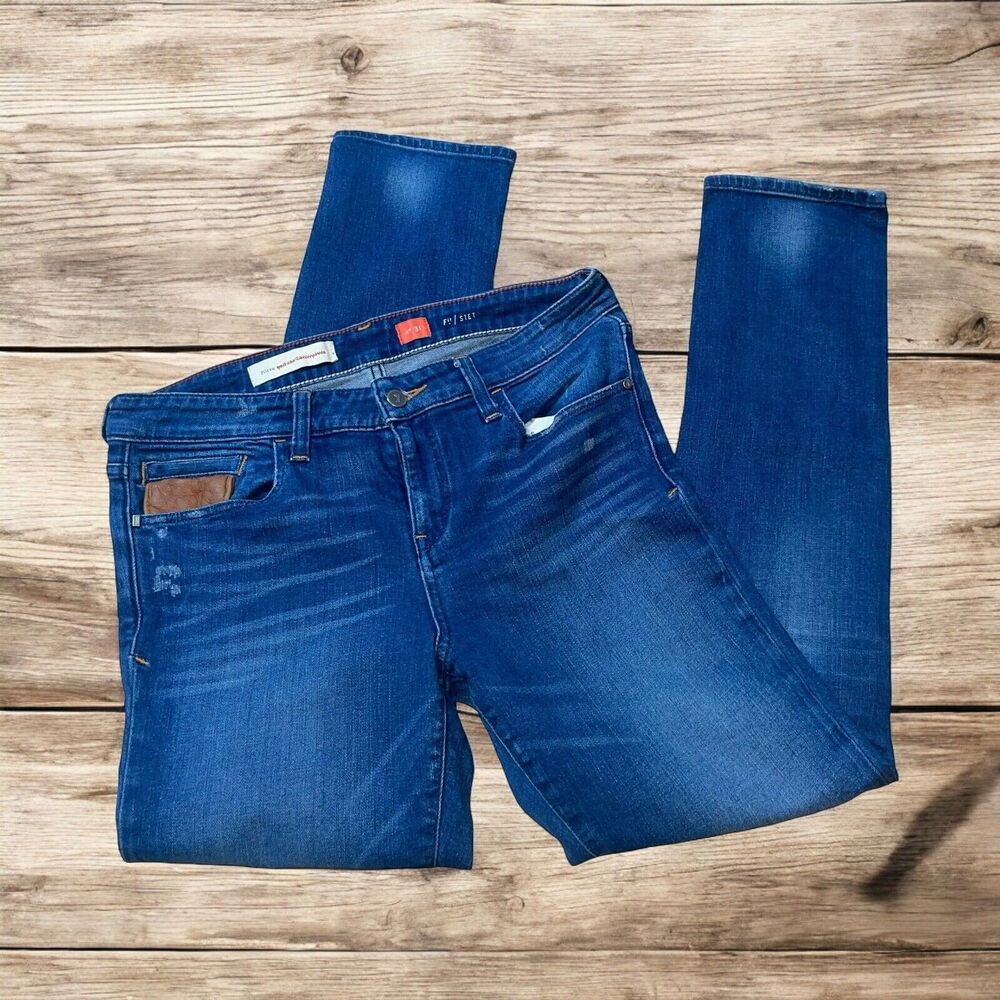 Anthropologie Pilcro The Stet 31 Leather Pocket Trim Skinny Jeans